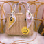 Handmade Natural Straw Basket Beach Bag With Ribbons - Smiley - Luxury bags by WAAMII