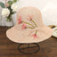Handmade Silk Floral Embroidered Woven Straw Hat-WCM083 Accessories WAAMII Pink  