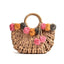 Handmade Straw Hairball Tassel Handbag Travel Beach Bag