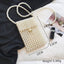Handmade Woven Beaded Pearl  Clutch Tote Messenger Bag Evening Bags bags WAAMII beige model A3