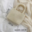 Handmade Woven Beaded Pearl  Clutch Tote Messenger Bag Evening Bags bags WAAMII beige model L  