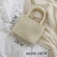 Handmade Woven Beaded Pearl Clutch Tote Messenger Bag Evening Bags - beige model L - Luxury bags by WAAMII