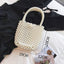 Handmade Woven Beaded Pearl Clutch Tote Messenger Bag Evening Bags - beige model M - Luxury bags by WAAMII
