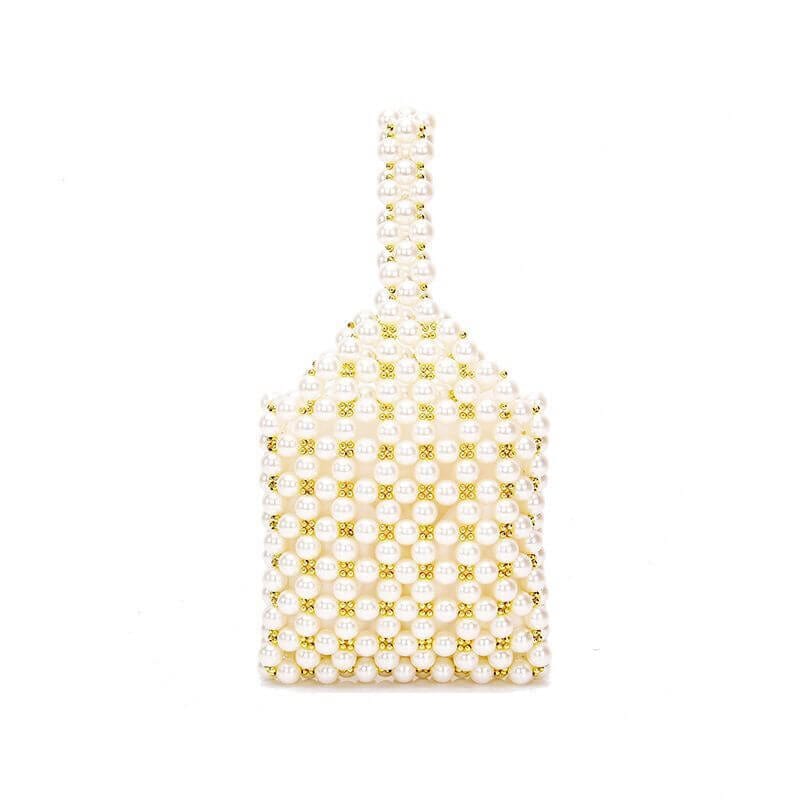 Handmade Woven Beaded Pearl Clutch Tote Messenger Bag Evening Bags - - Luxury bags by WAAMII