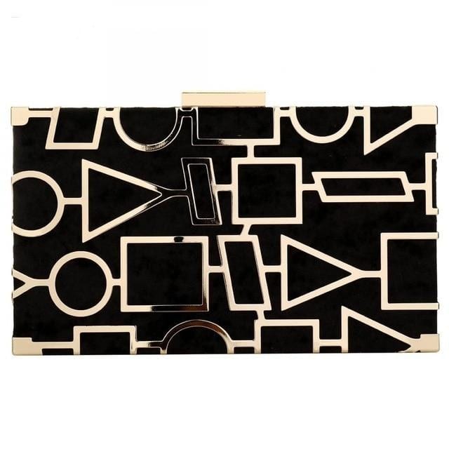 Hester Geometric Element Clutch - black - Luxury bags by WAAMII