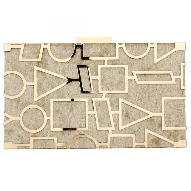 Hester Geometric Element Clutch - champagne - Luxury bags by WAAMII