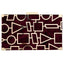 Hester Geometric Element Clutch - burgundy - Luxury bags by WAAMII