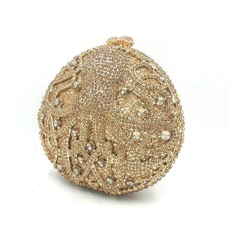 Hollow Out Diamante Octopus Crystal Clutches Purse - - Luxury bags by WAAMII