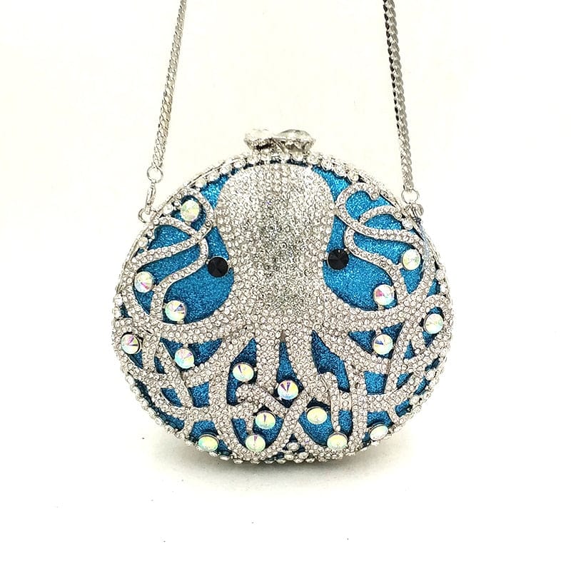 Hollow Out Diamante Octopus Crystal Clutches Purse bags WAAMII
