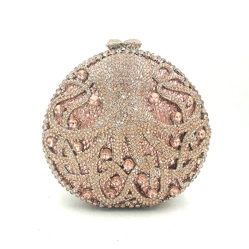 Hollow Out Diamante Octopus Crystal Clutches Purse bags WAAMII