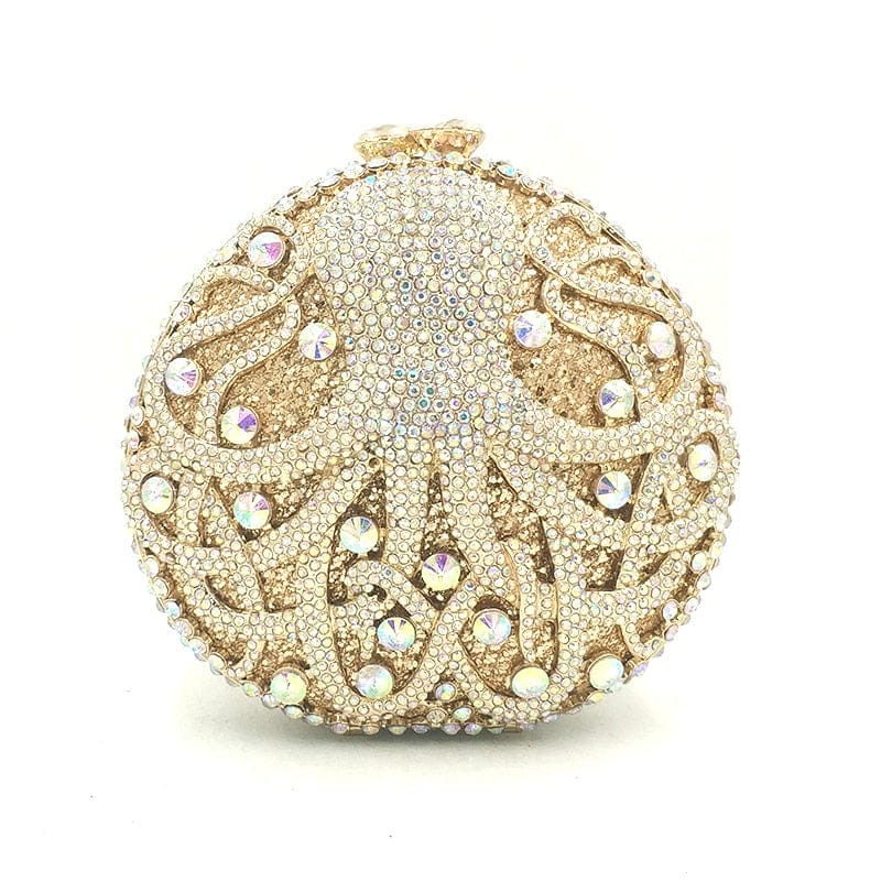 Hollow Out Diamante Octopus Crystal Clutches Purse - - Luxury bags by WAAMII