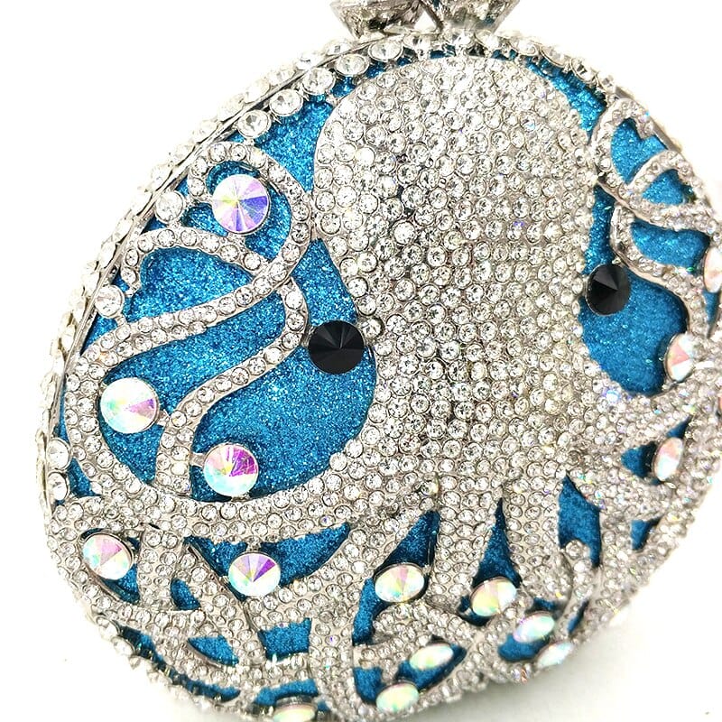 Hollow Out Diamante Octopus Crystal Clutches Purse bags WAAMII