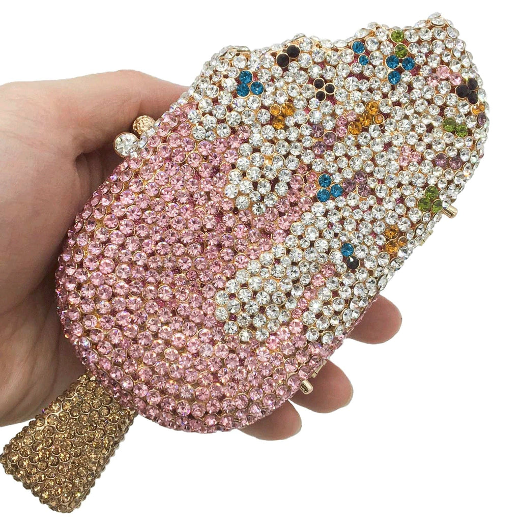 Ice-Cream Rhinestone Mini Clutch bags WAAMII   