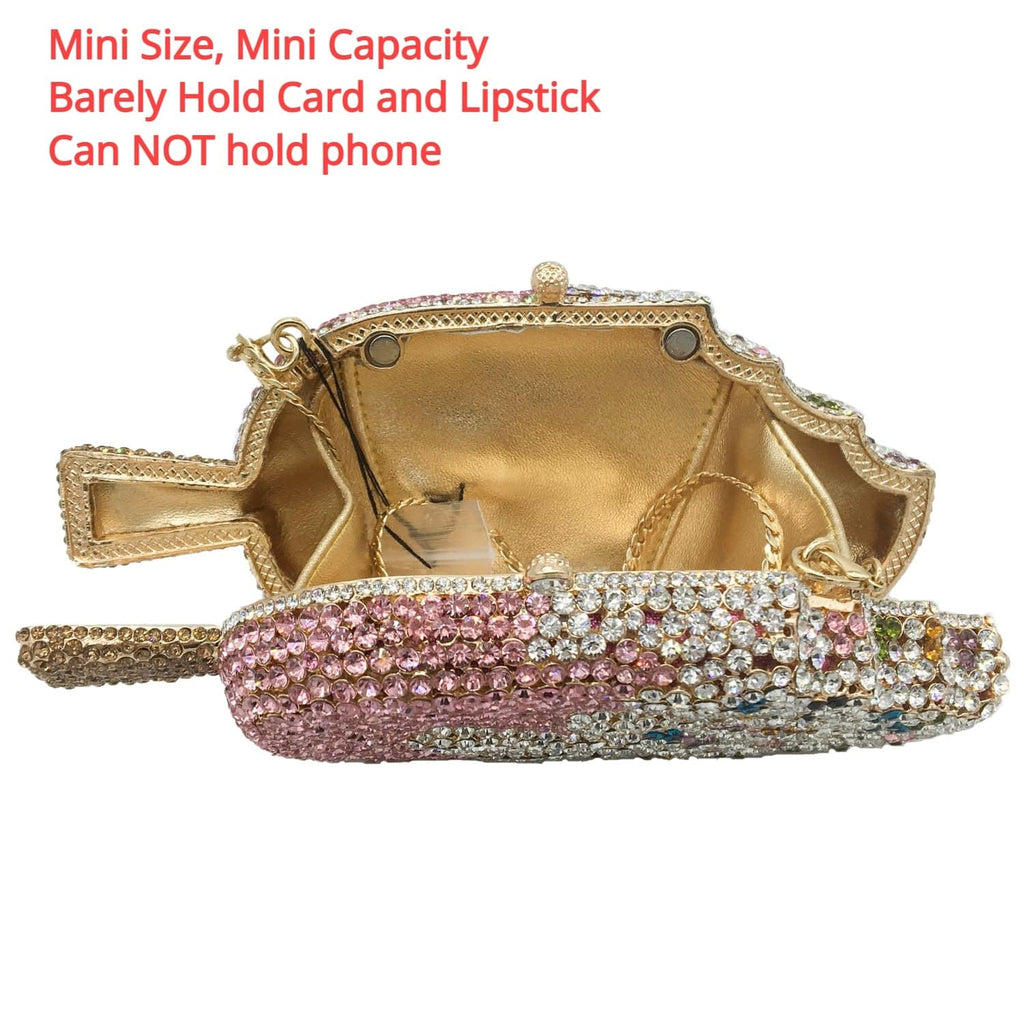 Ice-Cream Rhinestone Mini Clutch bags WAAMII   