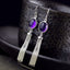 Judy Sterling Silver Precious Stone Tassel Earrings Jewelry WAAMII   
