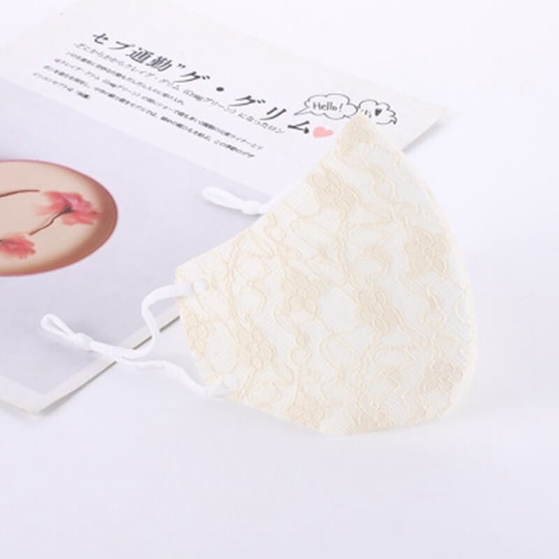Embroidered Fabric Lace Face Mask-M11 - - Luxury Accessories by WAAMII