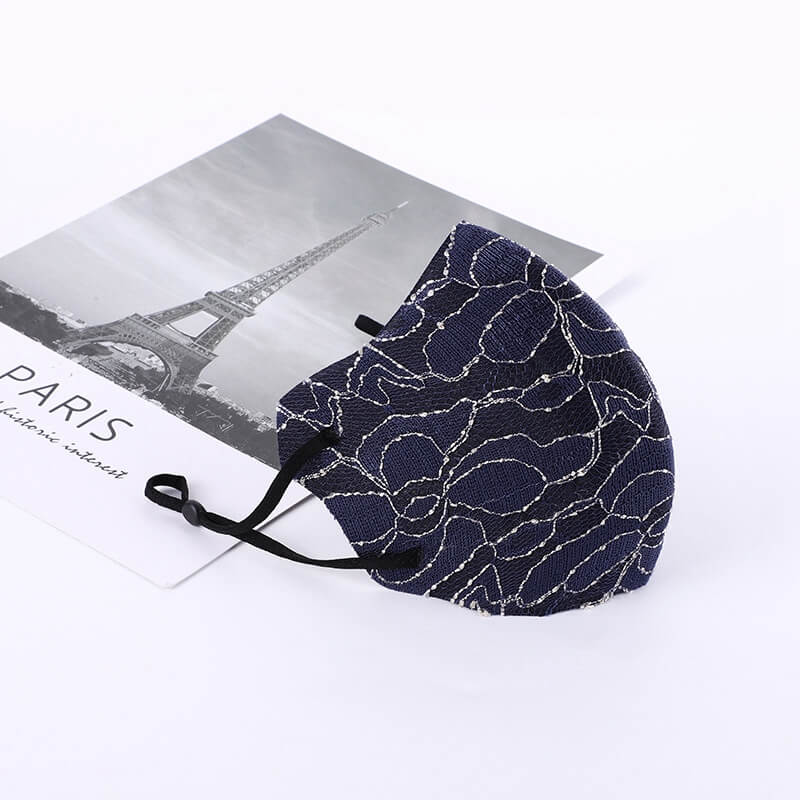 Embroidered Fabric Lace Face Mask-M22 - - Luxury Accessories by WAAMII