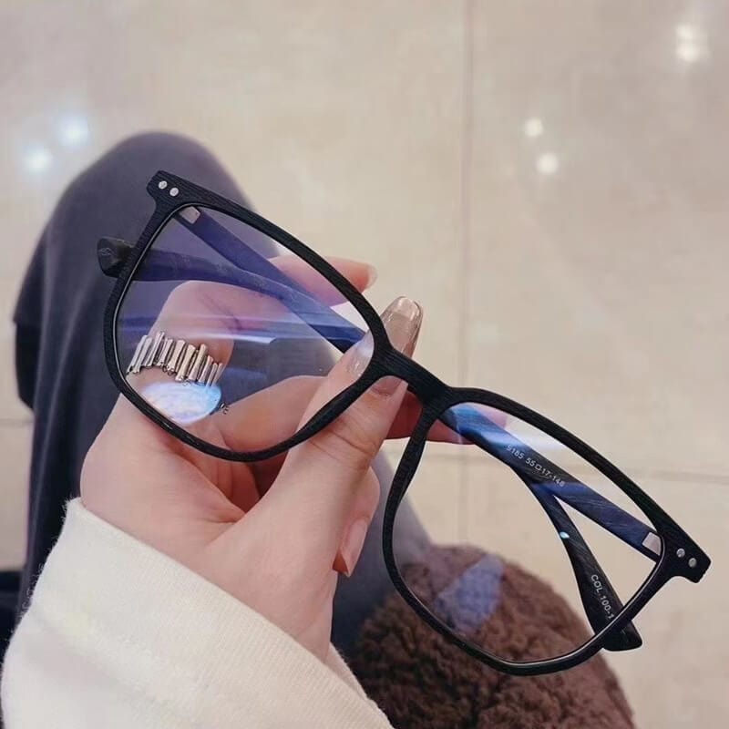 Large Frame Wood Grain Frame Eyeglasses Blokz Photochromic Transition Lenses-9185 - C2 - Luxury Accessories by WAAMII