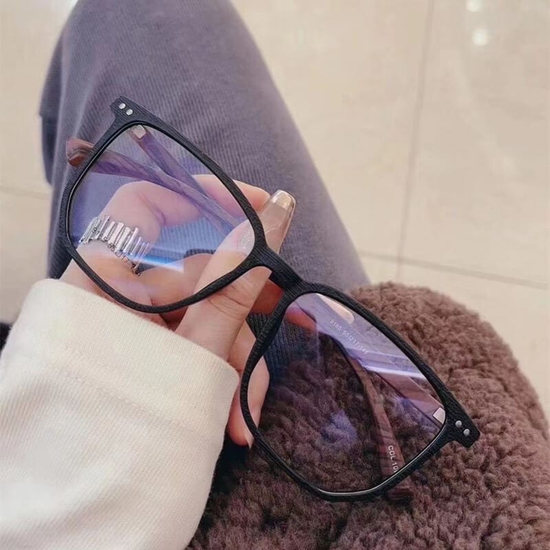 Large Frame Wood Grain Frame Eyeglasses Blokz Photochromic Transition Lenses-9185 - C3 - Luxury Accessories by WAAMII
