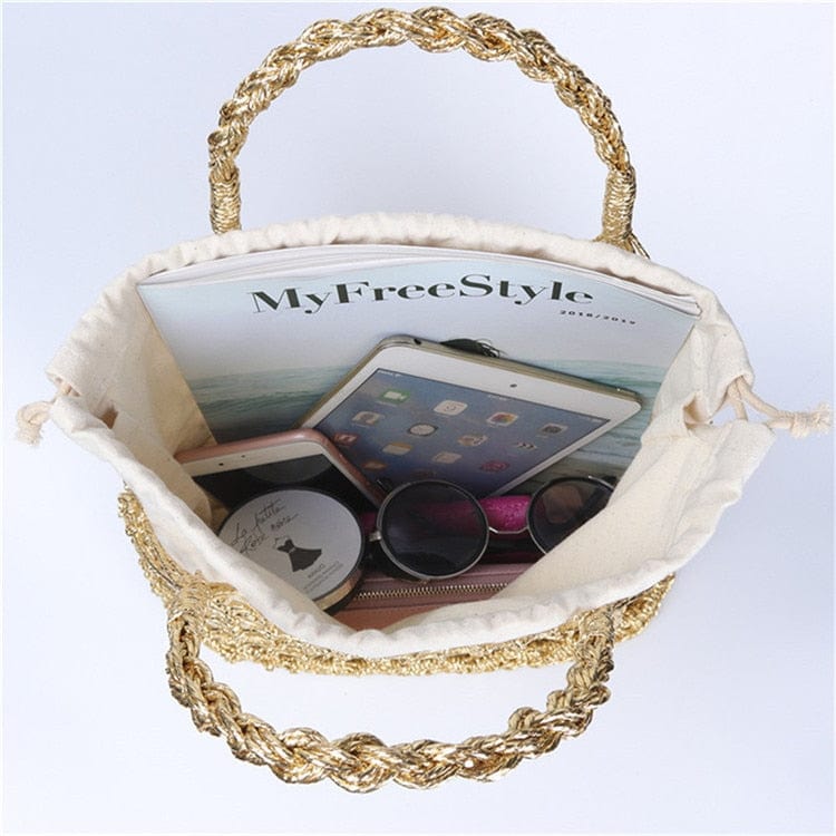 Lesley Hollow Woven Netted Handbag Beach Bag - - Luxury bags by WAAMII