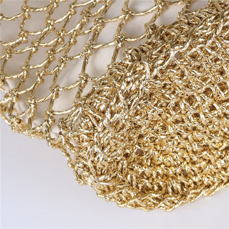Lesley Hollow Woven Netted Handbag Beach Bag - - Luxury bags by WAAMII