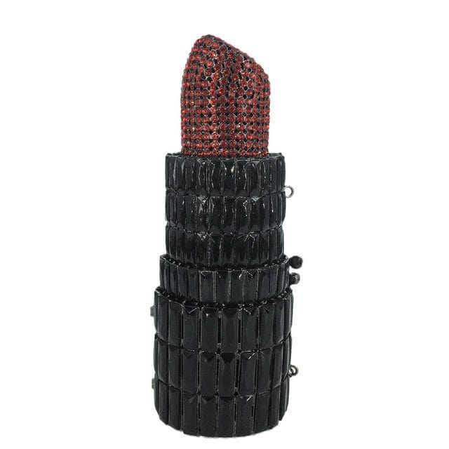 Lipstick Crystal Purse Rhinestone Clutch Evening Handbag bags WAAMII