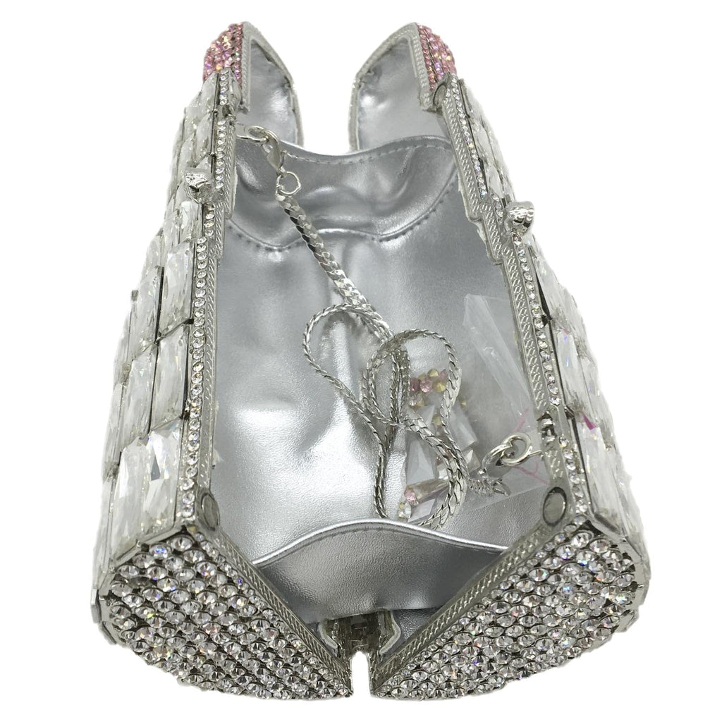 Lipstick Crystal Purse Rhinestone Clutch Evening Handbag - - Luxury bags by WAAMII