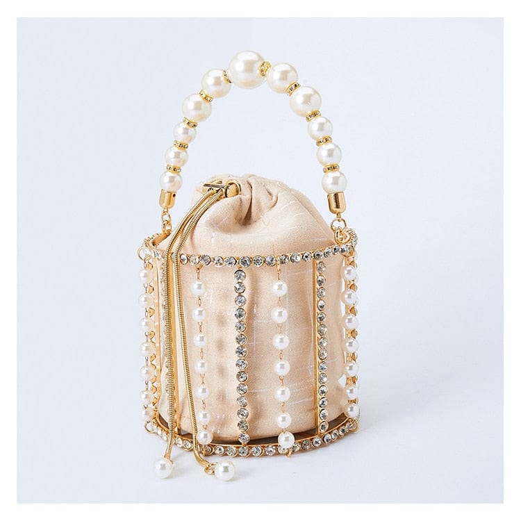 Lisa Pearl Beaded Clutch Bridal Handbag bags WAAMII   