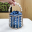 Lisa Pearl Beaded Clutch Bridal Handbag bags WAAMII blue L13.5 W13.5 H12cm 