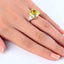 925 Sterling Silver Three-Stone Yellow Canary Created Diamante Ring - - Luxury Jewelry by WAAMII