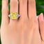 925 Sterling Silver Three-Stone Yellow Canary Created Diamante Ring - - Luxury Jewelry by WAAMII