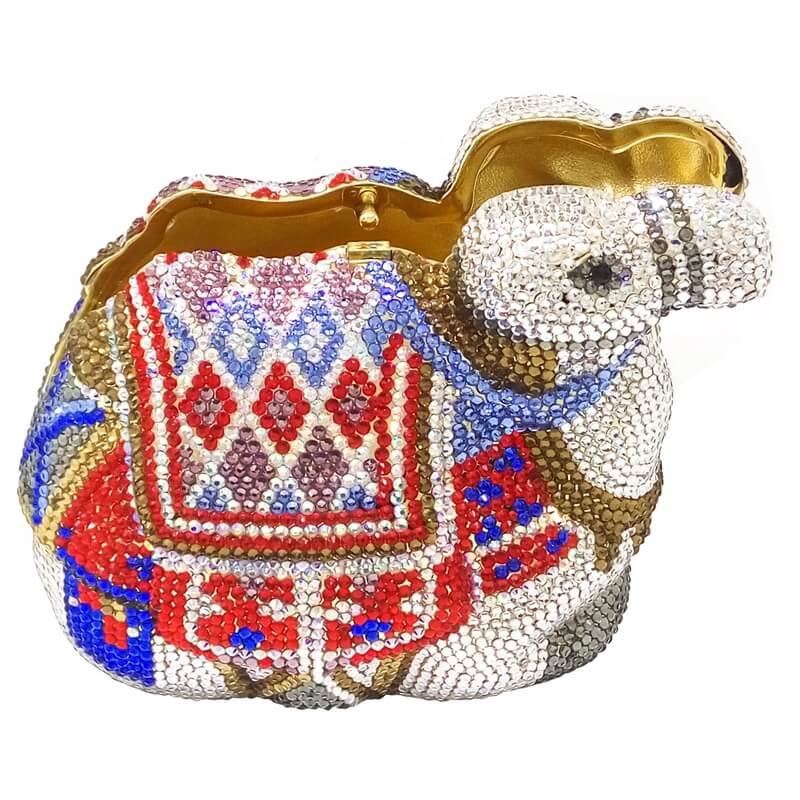 Luxury  Camel Crystal Clutch Purse bags WAAMII   