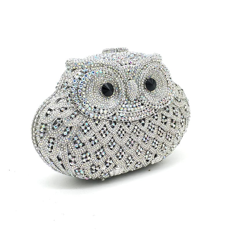 Luxury Crystal Diamond Animal Evening Bag Hollow-Out Owl Clutch bags WAAMII