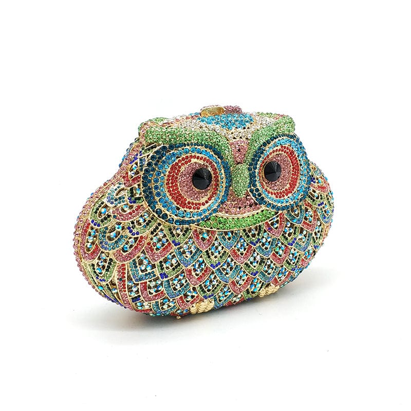 Luxury Crystal Diamond Animal Evening Bag Hollow-Out Owl Clutch bags WAAMII