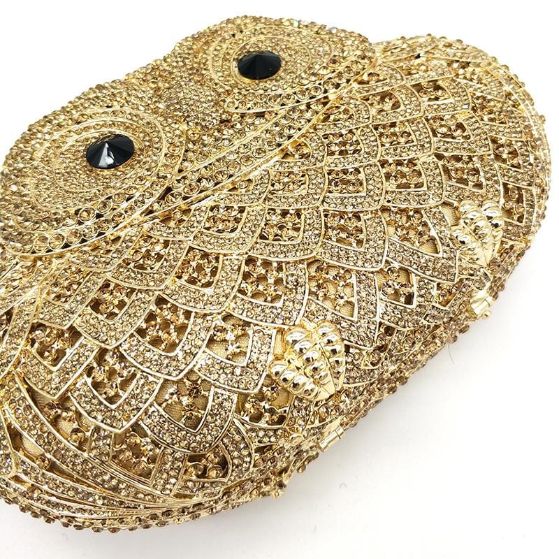 Luxury Crystal Diamond Animal Evening Bag Hollow-Out Owl Clutch - - Luxury bags by WAAMII