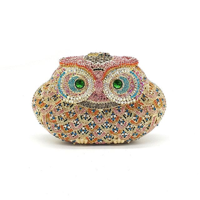 Luxury Crystal Diamond Animal Evening Bag Hollow-Out Owl Clutch - Color 2 - Luxury bags by WAAMII