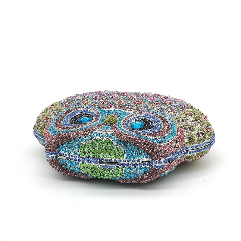 Luxury Crystal Diamond Animal Evening Bag Hollow-Out Owl Clutch bags WAAMII