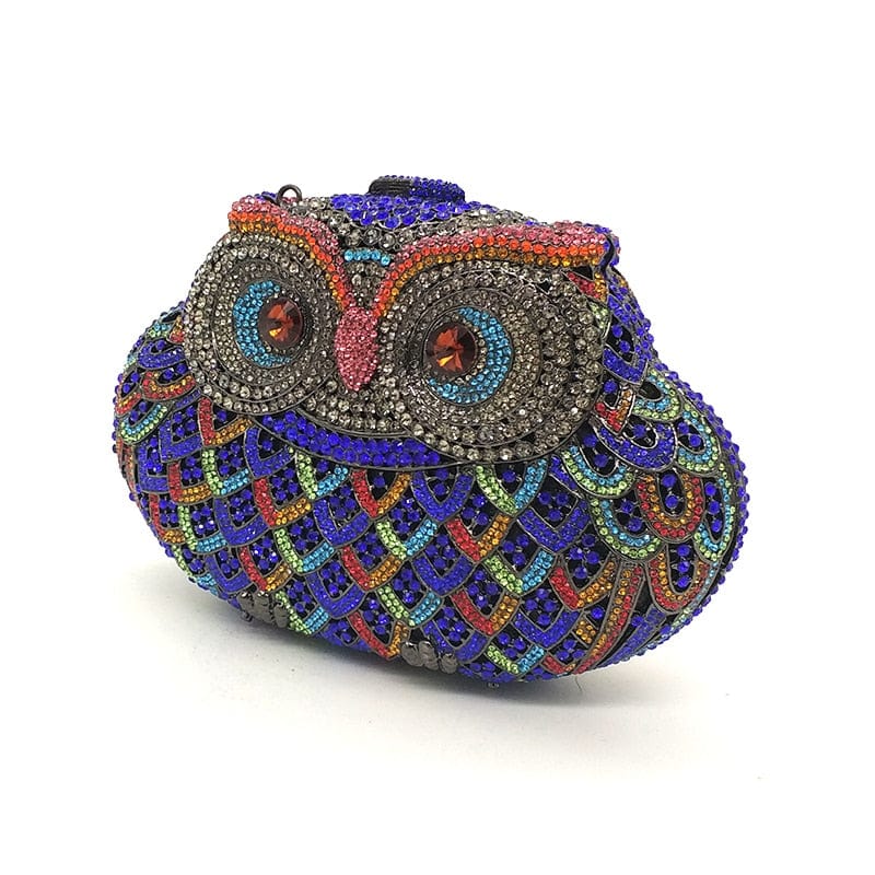 Luxury Crystal Diamond Animal Evening Bag Hollow-Out Owl Clutch bags WAAMII