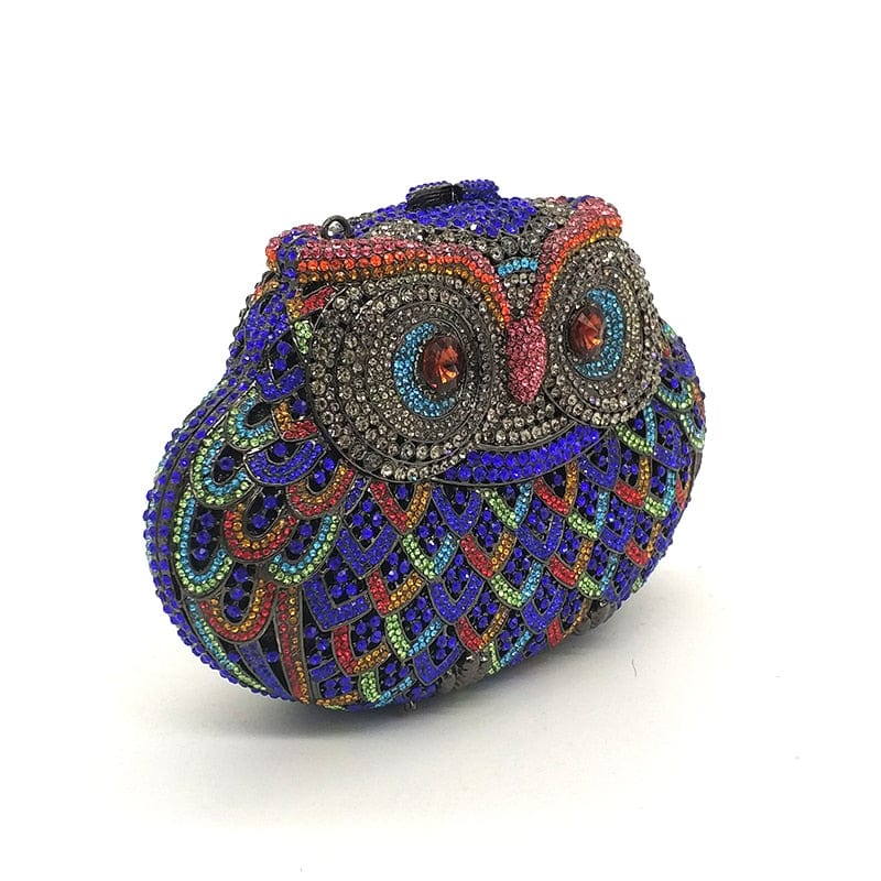 Luxury Crystal Diamond Animal Evening Bag Hollow-Out Owl Clutch bags WAAMII