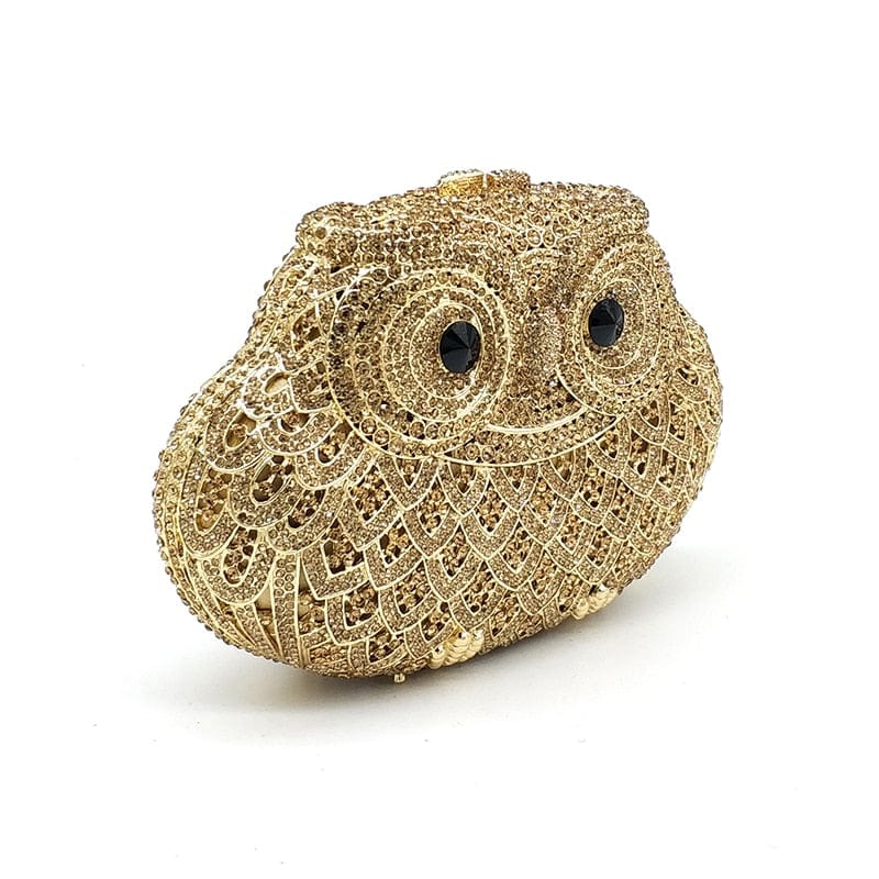 Luxury Crystal Diamond Animal Evening Bag Hollow-Out Owl Clutch bags WAAMII