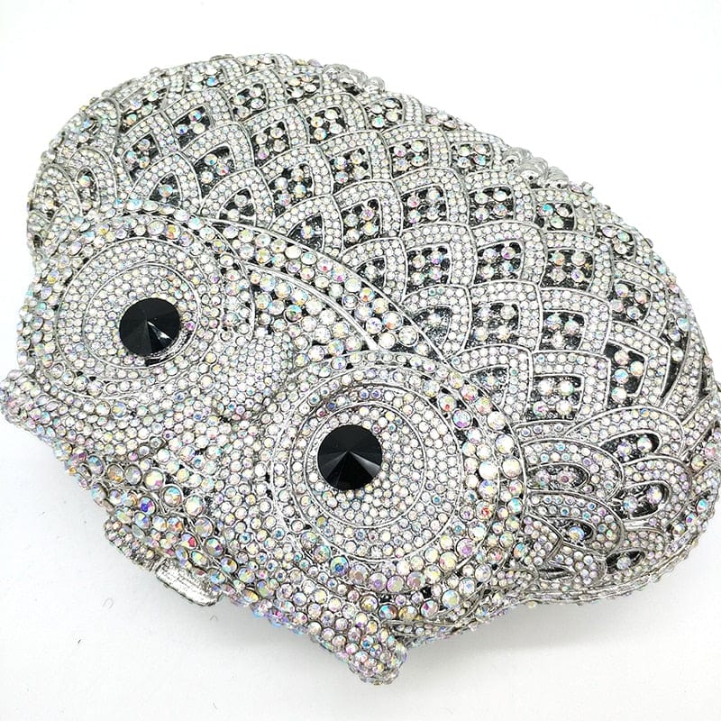 Luxury Crystal Diamond Animal Evening Bag Hollow-Out Owl Clutch bags WAAMII
