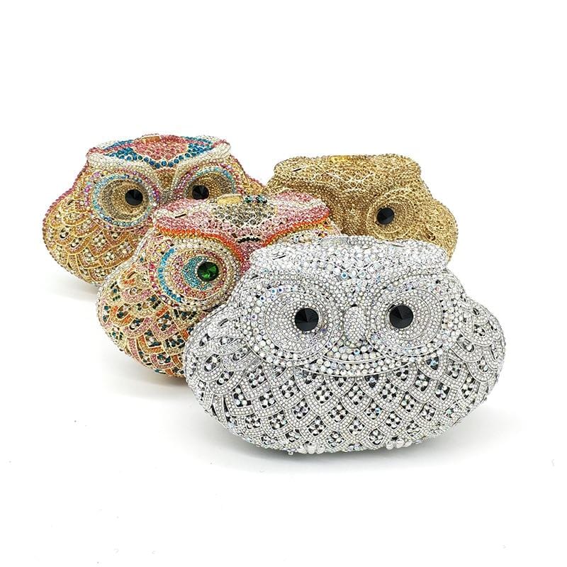 Luxury Crystal Diamond Animal Evening Bag Hollow-Out Owl Clutch - - Luxury bags by WAAMII