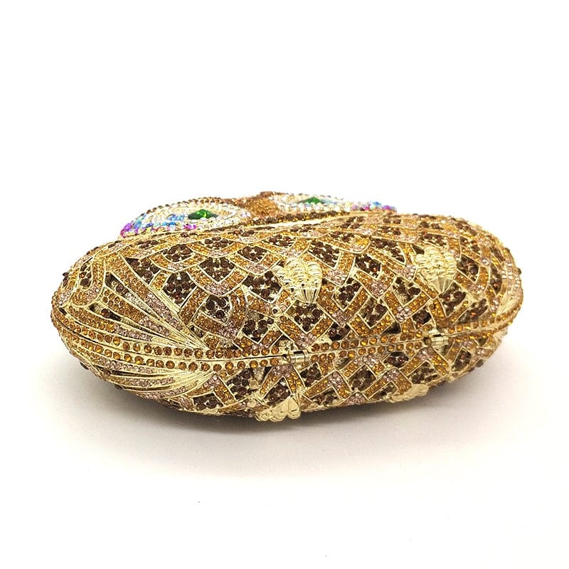 Luxury Crystal Diamond Animal Evening Bag Hollow-Out Owl Clutch bags WAAMII