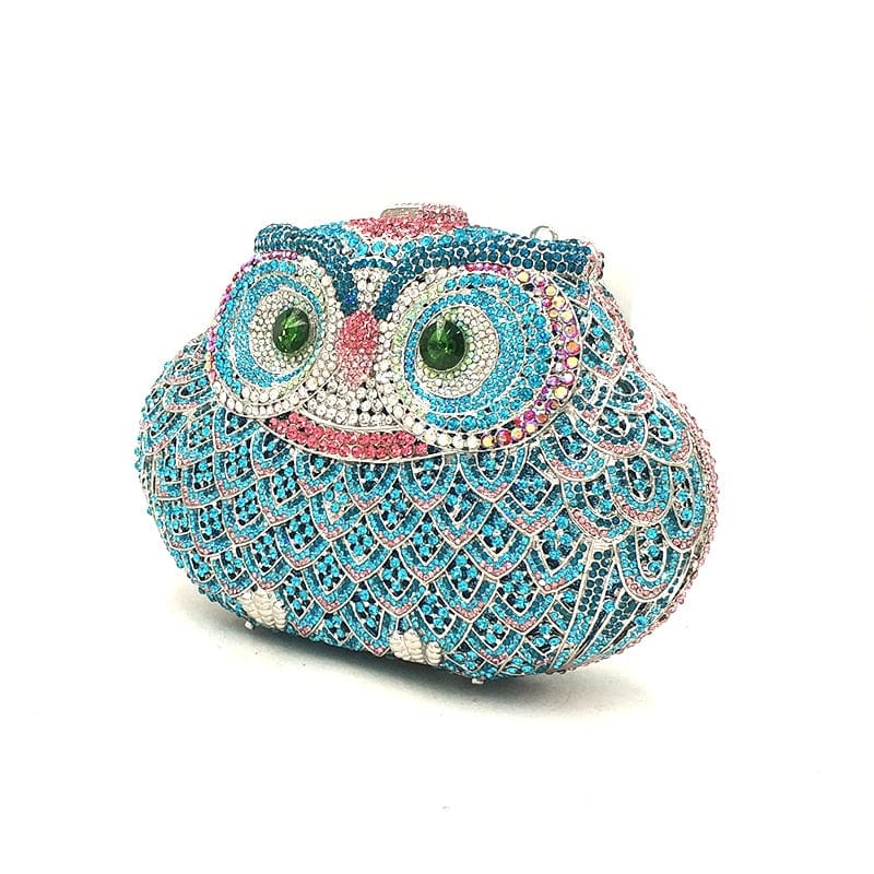 Luxury Crystal Diamond Animal Evening Bag Hollow-Out Owl Clutch bags WAAMII