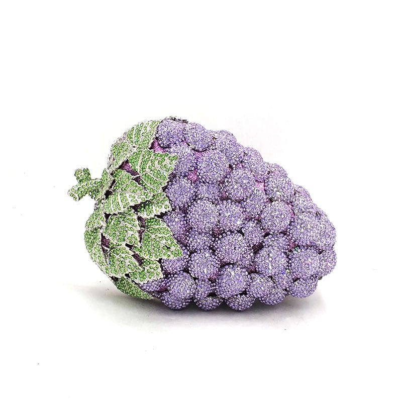 Luxury Crystal Grape Clutch - Color 6 purple - Luxury bags by WAAMII