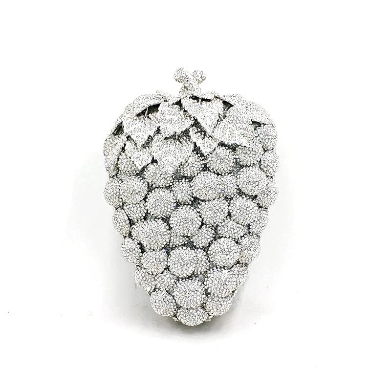 Luxury Crystal Grape Clutch - Color 2 silver - Luxury bags by WAAMII