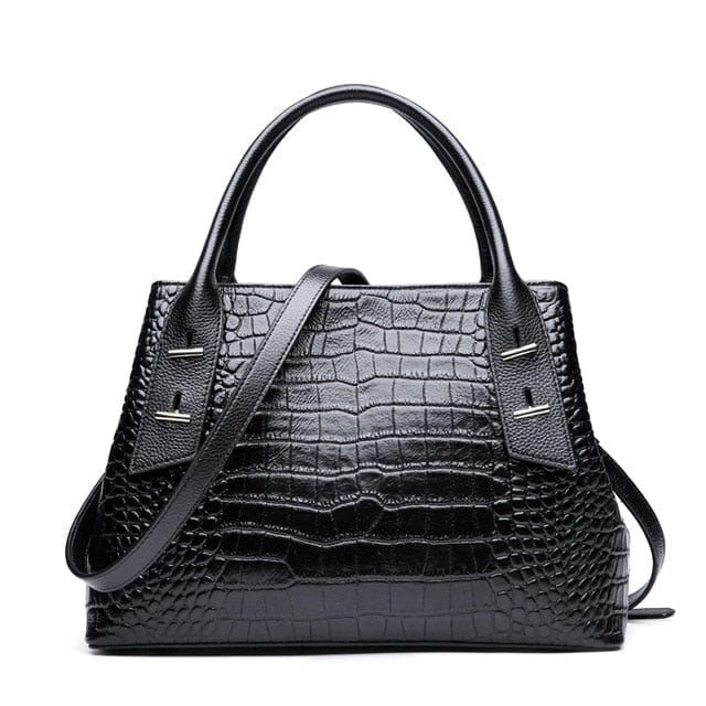 Luxury Designer Handbag Red Croco Leather Satchel bags WAAMII Black  