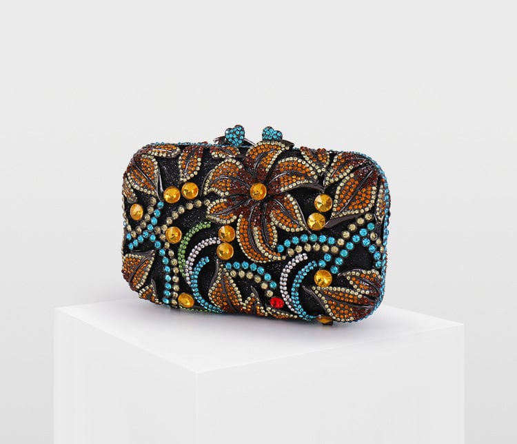 Luxury Lily Flower Diamante Clutch Evening Purse - - Luxury bags by WAAMII