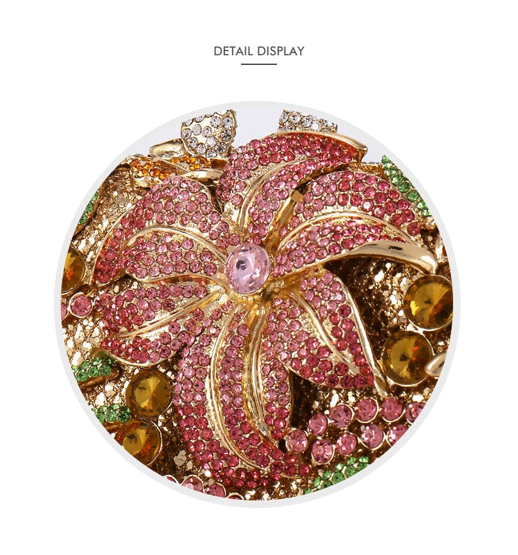 Luxury Lily Flower Diamante Clutch Evening Purse - - Luxury bags by WAAMII