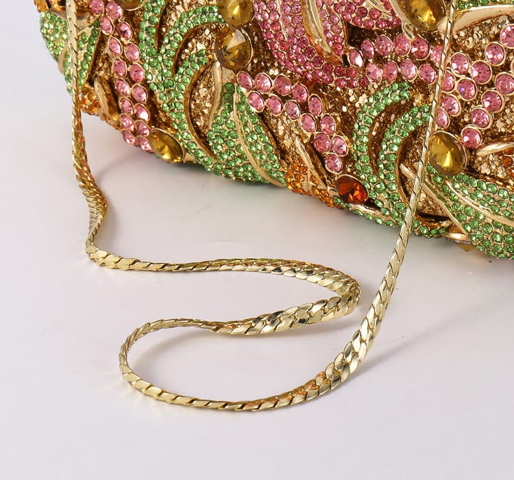 Luxury Lily Flower Diamante Clutch Evening Purse - - Luxury bags by WAAMII